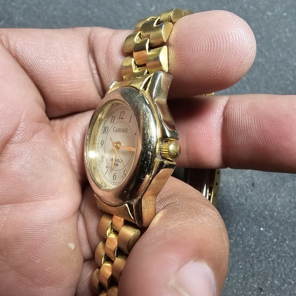 Carriage By Timex Indiglo Ladies Quartz Watch Date Just Gild Tone Working KK sho - Picture 2 of 9